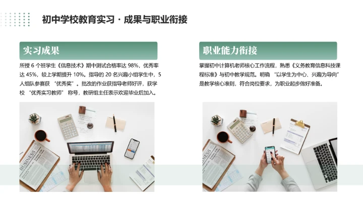 绿色商务风软件工程专业大学生职业生涯规划发展展示PPT模版