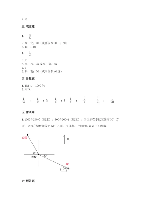 人教版六年级上册数学期中考试试卷附答案【精练】.docx