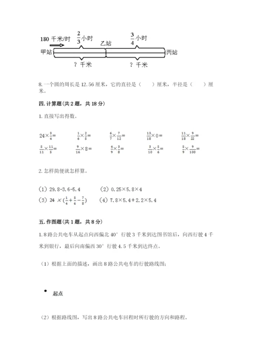 小学数学六年级上册期末卷附完整答案（考点梳理）.docx