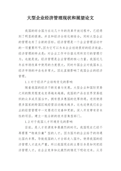 大型企业经济管理现状和展望论文.docx