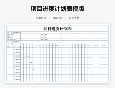 项目进度计划表模版