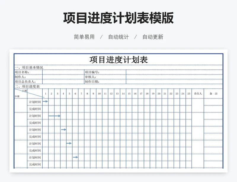 项目进度计划表模版