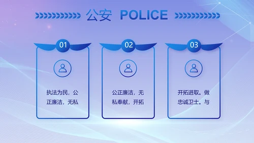 大气公安年终工作总结新年计划PPT动态模板