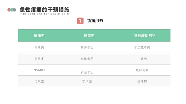 浅绿色简约围手术期疼痛管理ppt模板