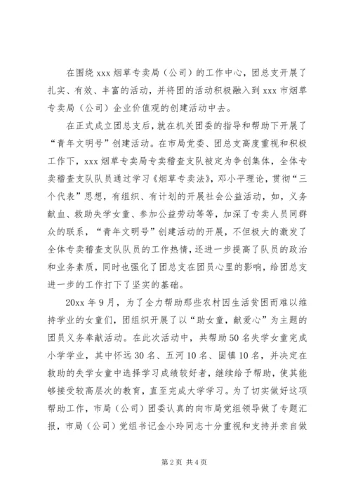 公司申报五四红旗团组织材料 (6).docx