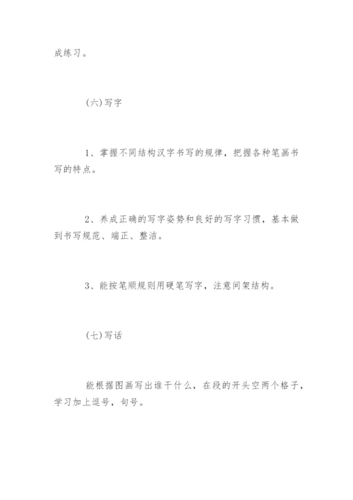 一年级下册语文复习计划.docx