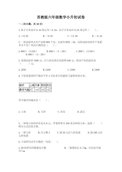 苏教版六年级数学小升初试卷附答案【综合卷】.docx