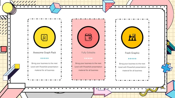 时尚创意孟菲斯风格通用PPT模板