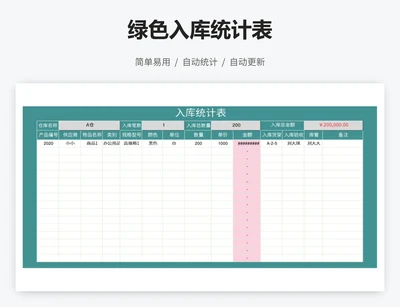绿色入库统计表