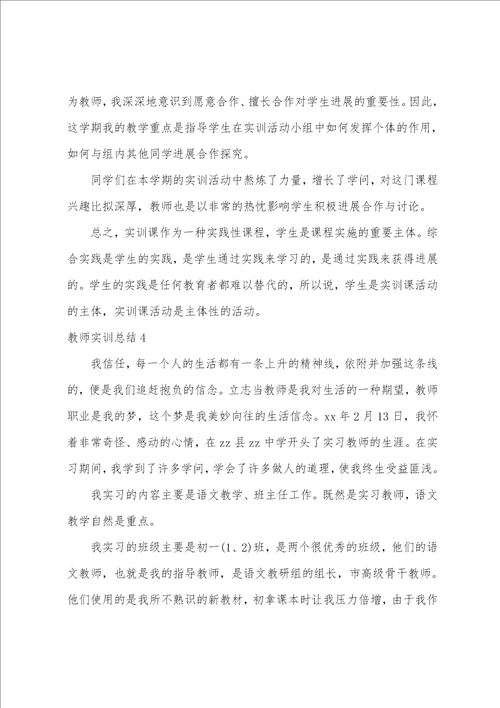 教师实训总结