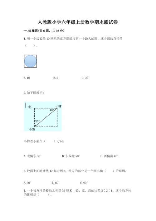 人教版小学六年级上册数学期末测试卷【考点精练】.docx