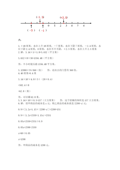 最新人教版小升初数学模拟试卷附答案【培优a卷】.docx