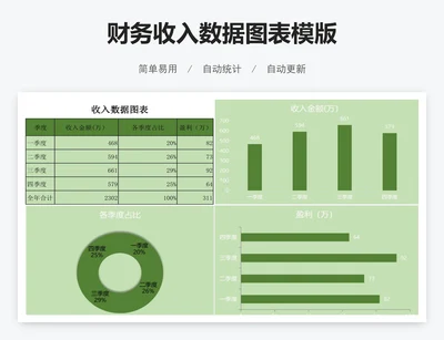 财务收入数据图表模版