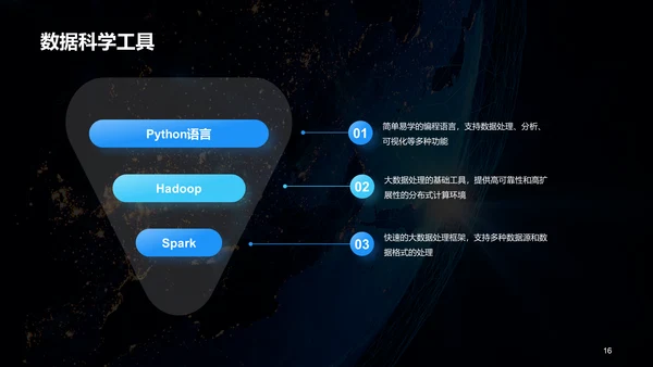 蓝色创意酷炫数据科学再数据服务中的应用PPT模板