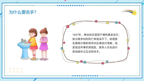 橙蓝卡通儿童手部卫生PPT模板宣传PPT动态PPT手卫生