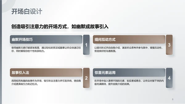 灰色商务风新员工自我介绍PPT模板
