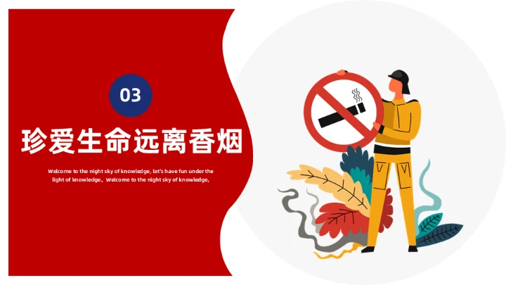 创无烟学校禁烟课件通用PPT模板
