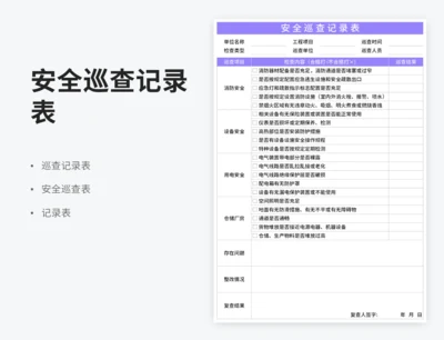 安全巡查记录表