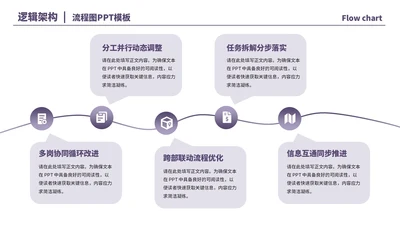 紫色商务风5项流程PPT单页