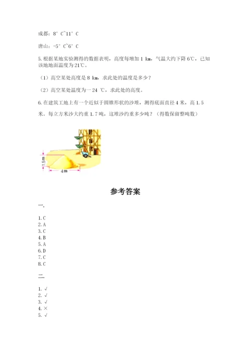 北京版数学小升初模拟试卷及完整答案（典优）.docx