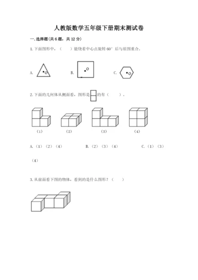人教版数学五年级下册期末测试卷精品【有一套】.docx
