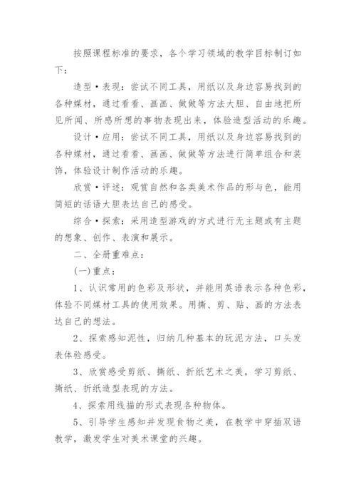 一年级下册人教版美术教学计划.docx