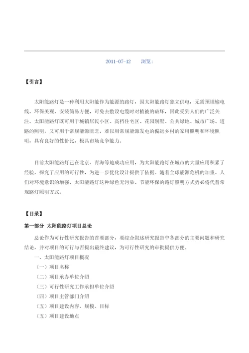 太阳能路灯项目可行性研究编制大纲.docx