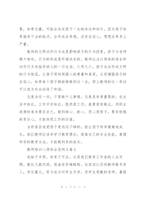 教师培训心得体会范例5篇.docx