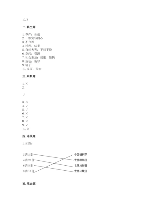 部编版六年级下册道德与法治期末测试卷（精华版）.docx