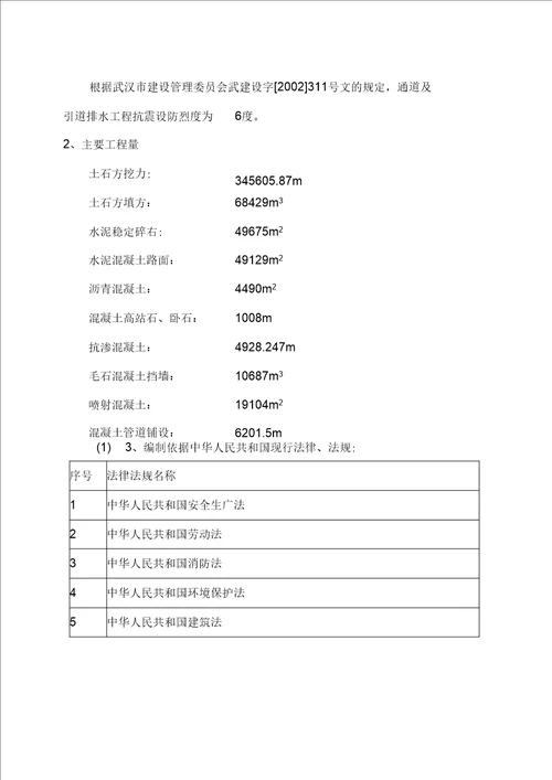 武汉某道路工程施工设计方案