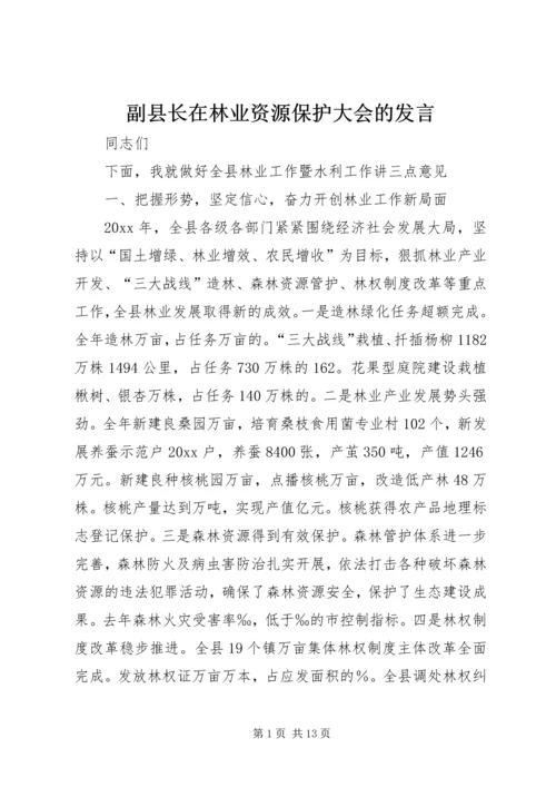副县长在林业资源保护大会的发言.docx