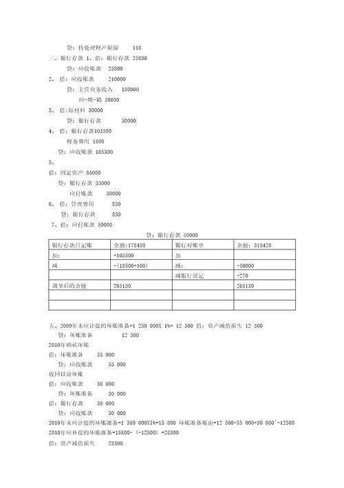 会计学原理重要习题答案