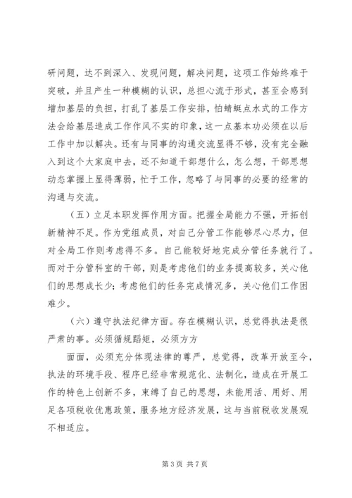 市国家税务局副局长党性分析材料 (2).docx