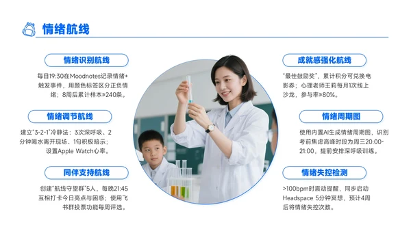 蓝色商务风开学季新学年规划新学期新航线PPT模板