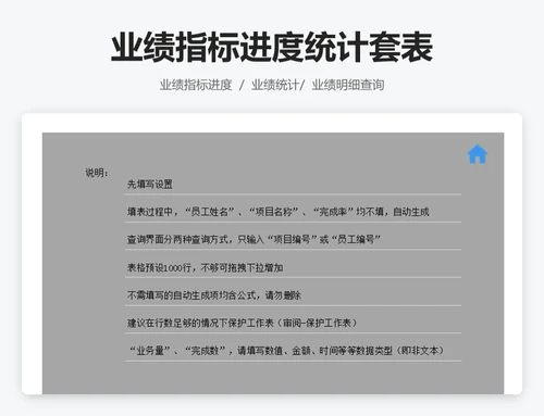 业绩指标进度统计套表