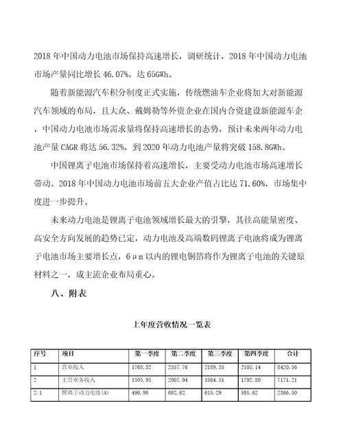 四川锂离子动力电池生产制造项目财务分析报告