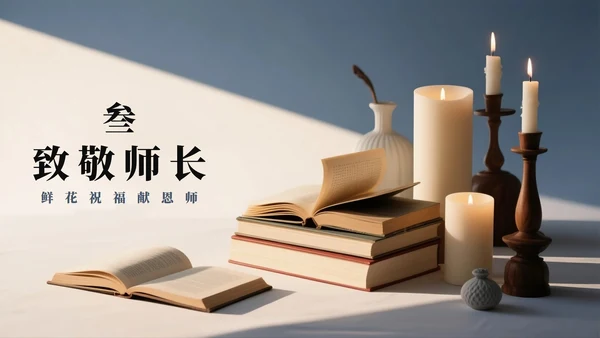 简约金色实景风谢师宴PPT模板