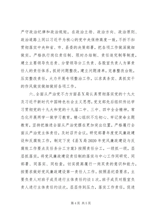 精选20XX年推进全面从严治党工作自查报告.docx