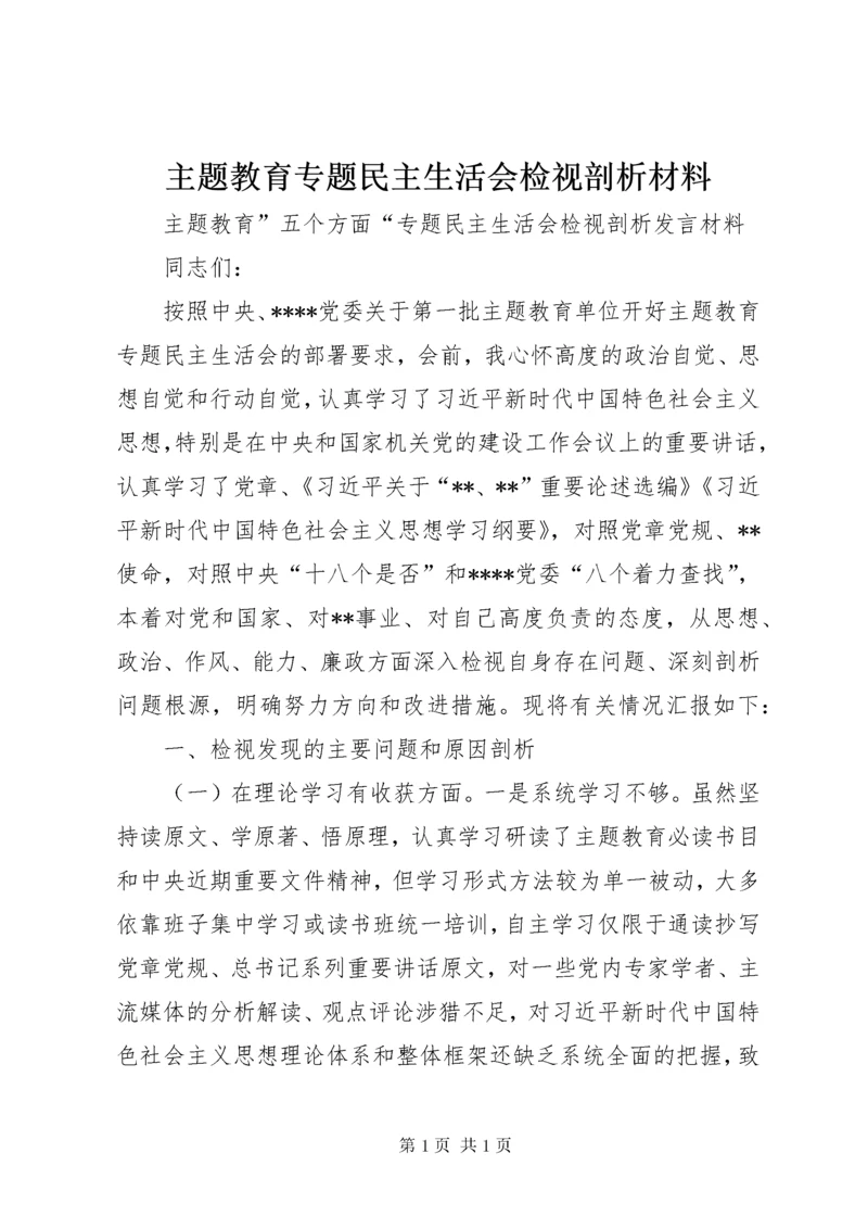 主题教育专题民主生活会检视剖析材料 (5).docx