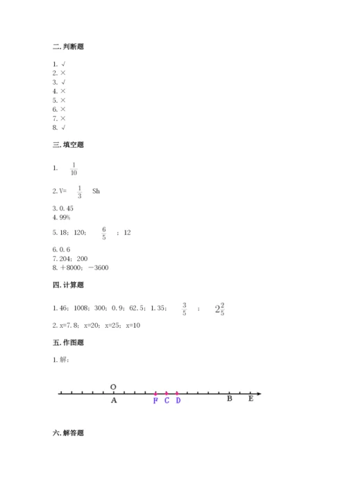 冀教版小学六年级下册数学期末检测试题完美版.docx