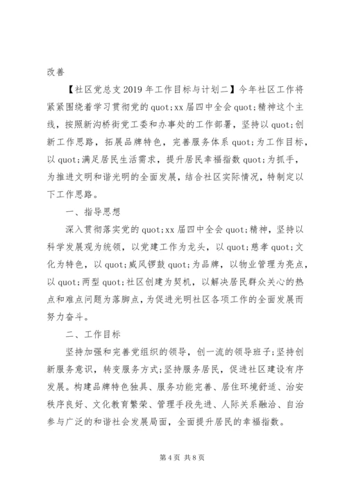 社区党总支XX年工作目标与计划.docx