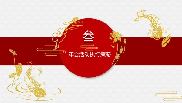 红色喜庆锦鲤喜庆年会策划方案通用PPT模板