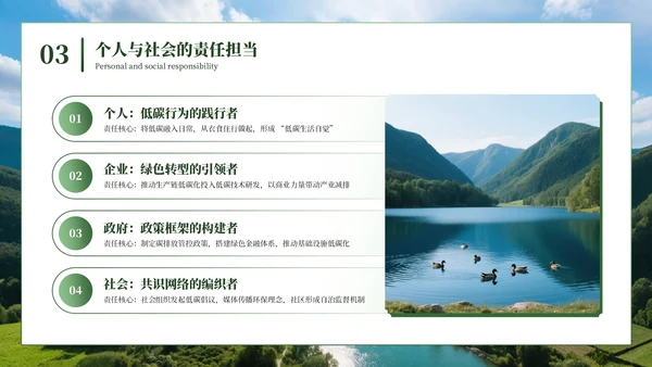 绿色商务绿水青山就是金山银山低碳环保PPT模板