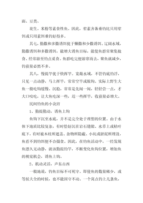 民间捕鱼方法技巧有哪些