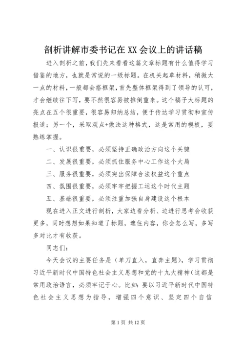 剖析讲解市委书记在XX会议上的讲话稿.docx