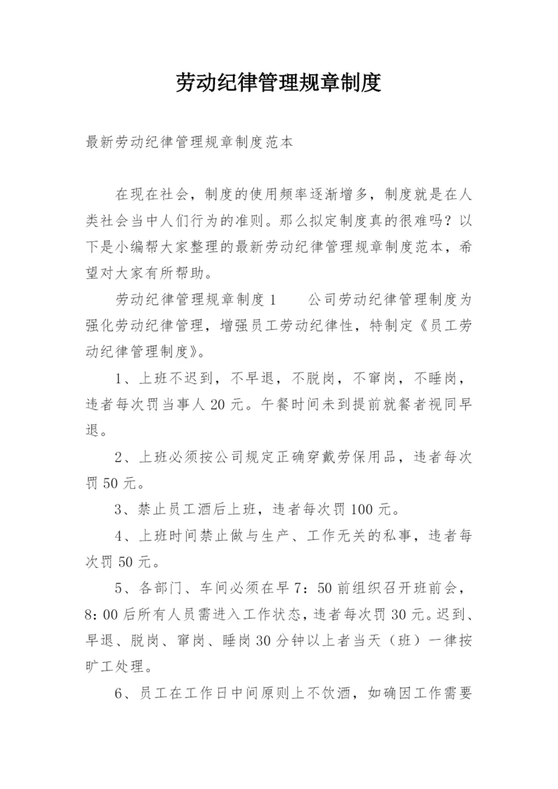 劳动纪律管理规章制度_2.docx