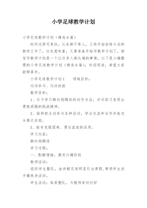 小学足球教学计划.docx