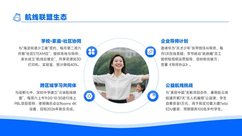 蓝色商务风开学季新学年规划新学期新航线PPT模板