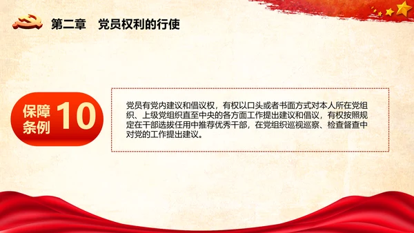 学习中国共产党党员权利保障条例解读PPT党员的13项权利