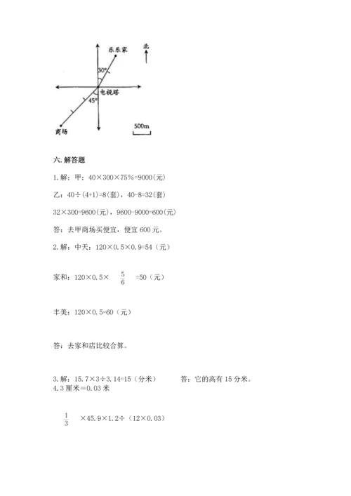 小学数学六年级下册期末测试卷带下载答案.docx